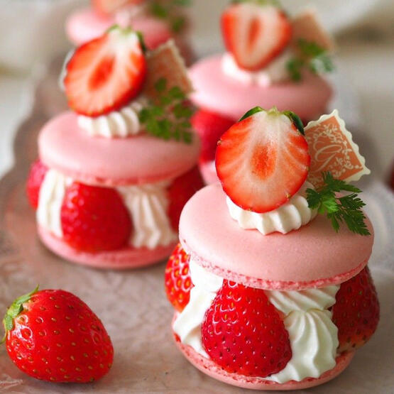 Macaron of the Day: A small batch of fresh rolanberry macarons!!!
